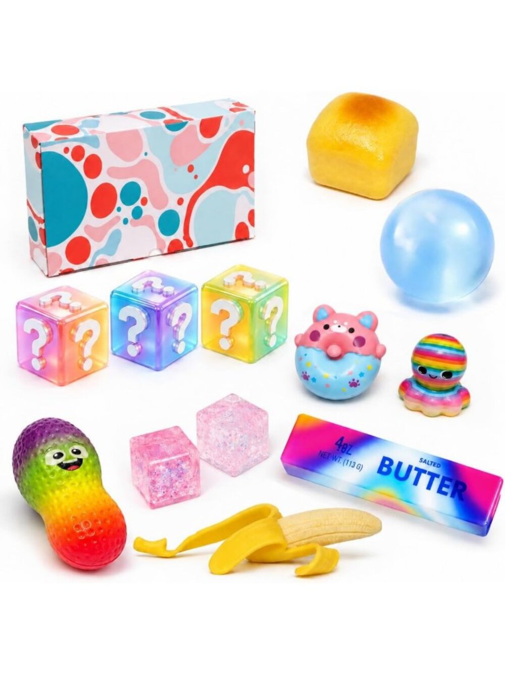12PCS Butter Squishy Fidget Toys Set - Slow Rising, Shapeable Stress Relief